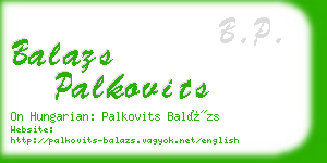 balazs palkovits business card